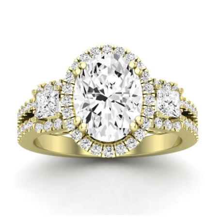 Erica Diamond Matching Band Only (does Not Include Engagement Ring) For Ring With Oval Center yellowgold