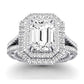 Lupin Moissanite Matching Band Only (does Not Include Engagement Ring)  For Ring With Emerald Center whitegold