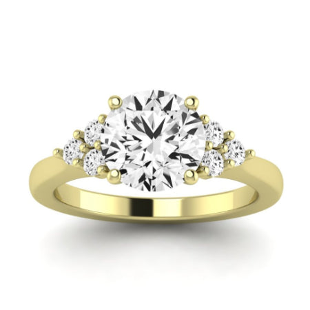 Alyssa Diamond Matching Band Only (does Not Include Engagement Ring) For Ring With Round Center yellowgold