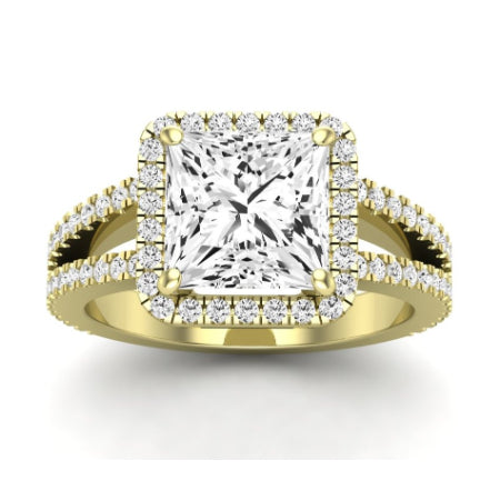 Freesia Diamond Matching Band Only (does Not Include Engagement Ring) For Ring With Princess Center yellowgold