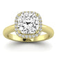 Calla Lily Moissanite Matching Band Only (does Not Include Engagement Ring) For Ring With Cushion Center yellowgold
