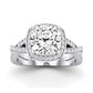 Moonflower Diamond Matching Band Only ( Engagement Ring Not Included) For Ring With Cushion Center whitegold