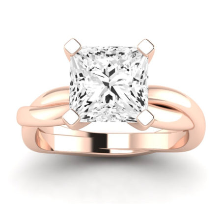 Baneberry Moissanite Matching Band Only (does Not Include Engagement Ring)  For Ring With Princess Center rosegold