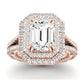 Lupin Moissanite Matching Band Only (does Not Include Engagement Ring)  For Ring With Emerald Center rosegold
