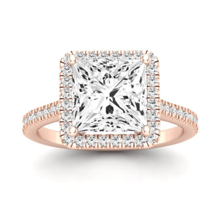 Mallow Moissanite Matching Band Only (does Not Include Engagement Ring)   For Ring With Princess Center rosegold