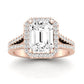 Silene Moissanite Matching Band Only ( Engagement Ring Not Included) For Ring With Emerald Center rosegold