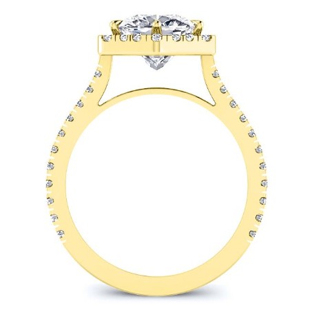 Cypress Moissanite Matching Band Only (engagement Ring Not Included) For Ring With Cushion Center yellowgold