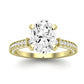 Daphne Moissanite Matching Band Only ( Engagement Ring Not Included) For Ring With Oval Center yellowgold