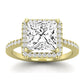 Bergenia Moissanite Matching Band Only (does Not Include Engagement Ring ) For Ring With Princess Center yellowgold