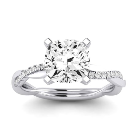 Iris Diamond Matching Band Only (does Not Include Engagement Ring) For Ring With Cushion Center whitegold