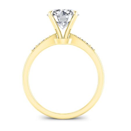 Poppy Moissanite Matching Band Only (engagement Ring Not Included) For Ring With Round Center yellowgold