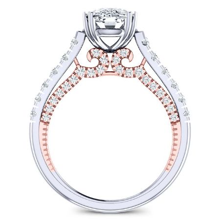 Nasrin Diamond Matching Band Only (engagement Ring Not Included) For Ring With Cushion Center whitegold