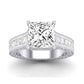 Edelweiss Moissanite Matching Band Only (does Not Include Engagement Ring) For Ring With Princess Center whitegold