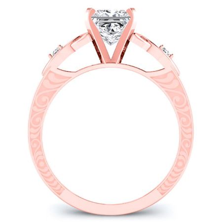 Venus Moissanite Matching Band Only (engagement Ring Not Included) For Ring With Princess Center rosegold