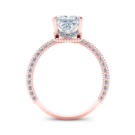 Oxalis Princess Moissanite Engagement Ring rosegold