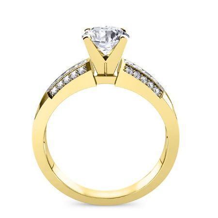 Crocus Diamond Matching Band Only (engagement Ring Not Included) For Ring With Round Center yellowgold