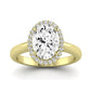 Calla Lily Moissanite Matching Band Only (does Not Include Engagement Ring) For Ring With Oval Center yellowgold