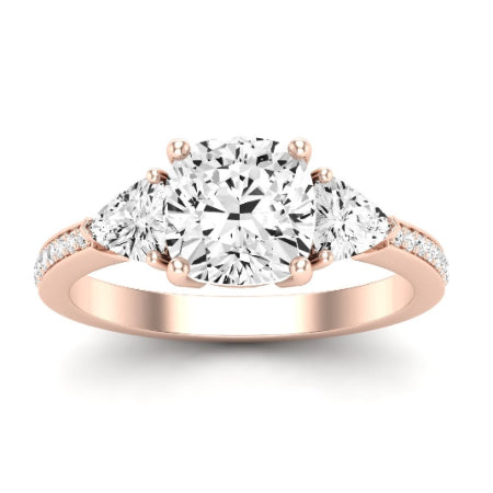 Snowdonia Moissanite Matching Band Only (engagement Ring Not Included) For Ring With Cushion Center rosegold