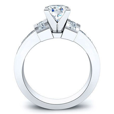 Ivy Diamond Matching Band Only (engagement Ring Not Included) For Ring With Cushion Center whitegold