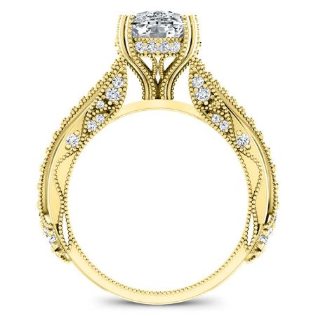 Tansy Diamond Matching Band Only (engagement Ring Not Included) For Ring With Cushion Center yellowgold