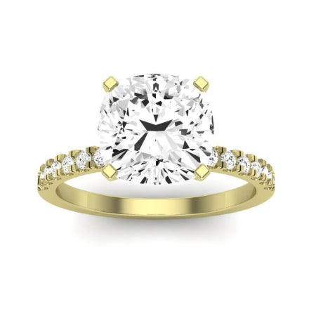 Dahlia Diamond Matching Band Only (engagement Ring Not Included) For Ring With Cushion Center yellowgold