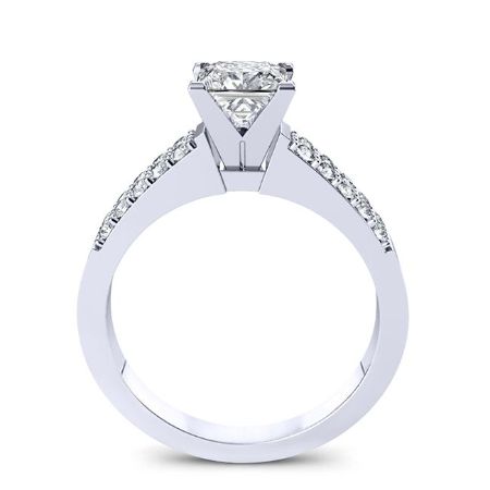 Malva Diamond Matching Band Only (engagement Ring Not Included) For Ring With Princess Center whitegold