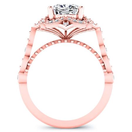 Hana Moissanite Matching Band Only (engagement Ring Not Included) For Ring With Cushion Center rosegold