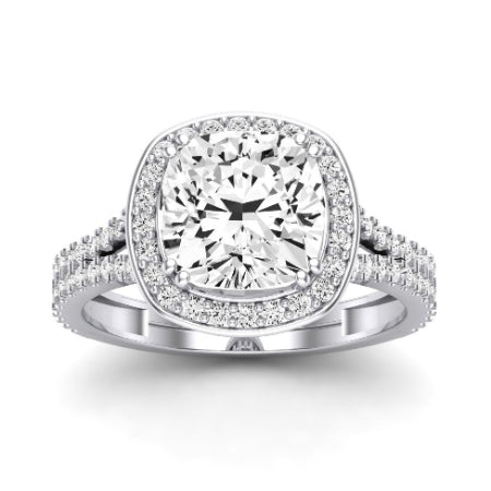 Tea Rose Cushion Diamond Bridal Set (Lab Grown Igi Cert) whitegold