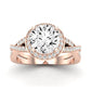 Moonflower Moissanite Matching Band Only (does Not Include Engagement Ring) For Ring With Round Center rosegold