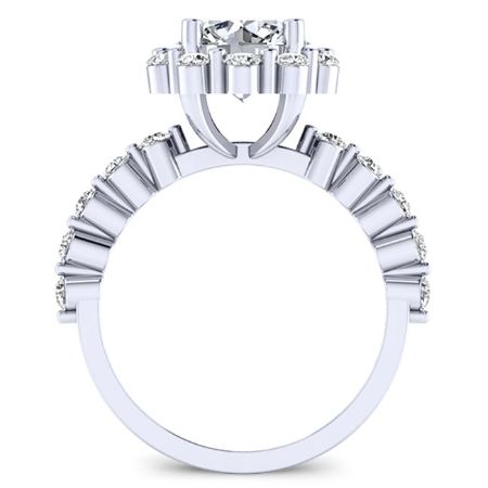 Privet Moissanite Matching Band Only (engagement Ring Not Included) For Ring With Round Center whitegold