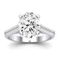 Iberis Moissanite Matching Band Only (does Not Include Engagement Ring) For Ring With Oval Center whitegold