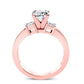 Bellflower Diamond Matching Band Only (engagement Ring Not Included) For Ring With Cushion Center rosegold