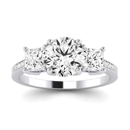 Dietes Moissanite Matching Band Only (does Not Include Engagement Ring) For Ring With Round Center whitegold