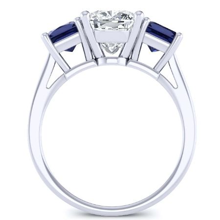 Ilex Moissanite Matching Band Only (engagement Ring Not Included) For Ring With Cushion Center whitegold