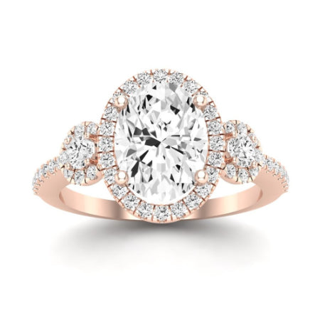 Lunaria Diamond Matching Band Only (does Not Include Engagement Ring) For Ring With Oval Center rosegold