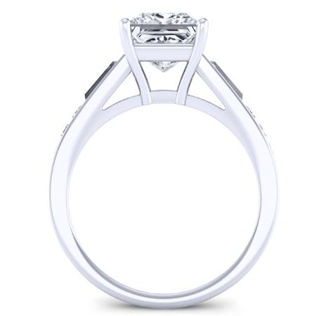 Bergamot Moissanite Matching Band Only (engagement Ring Not Included) For Ring With Princess Center whitegold
