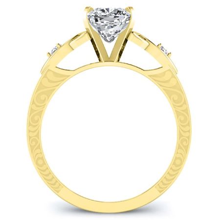 Venus Moissanite Matching Band Only (engagement Ring Not Included) For Ring With Cushion Center yellowgold