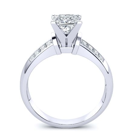 Heather Moissanite Matching Band Only (engagement Ring Not Included) For Ring With Princess Center whitegold