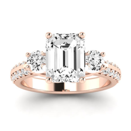 Thistle Emerald Diamond Bridal Set (Lab Grown Igi Cert) rosegold