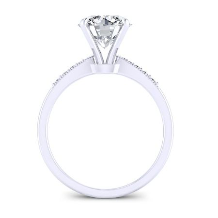 Poppy Diamond Matching Band Only (engagement Ring Not Included) For Ring With Round Center whitegold