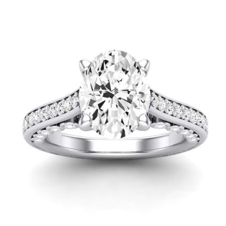 Nala Moissanite Matching Band Only (does Not Include Engagement Ring) For Ring With Oval Center whitegold