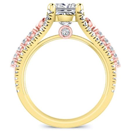 Sireli Moissanite Matching Band Only (engagement Ring Not Included) For Ring With Princess Center yellowgold