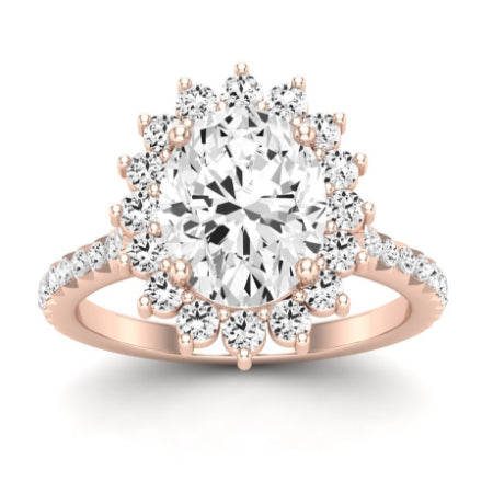 Gazania Moissanite Matching Band Only (does Not Include Engagement Ring) For Ring With Oval Center rosegold