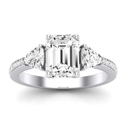 Snowdonia Moissanite Matching Band Only (engagement Ring Not Included) For Ring With Emerald Center whitegold