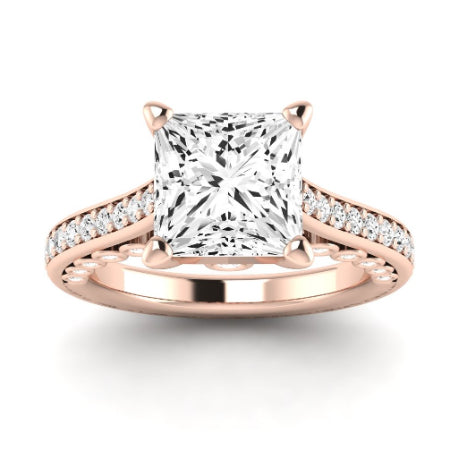 Nala Moissanite Matching Band Only (does Not Include Engagement Ring) For Ring With Princess Center rosegold