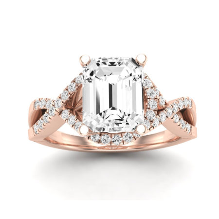 Dianella Moissanite Matching Band Only (does Not Include Engagement Ring)  For Ring With Emerald Center rosegold
