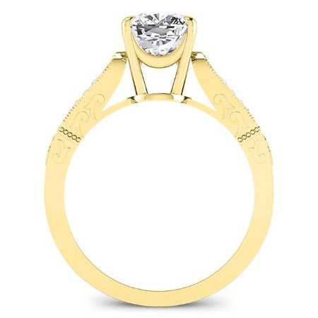 Heath Moissanite Matching Band Only (engagement Ring Not Included) For Ring With Cushion Center yellowgold