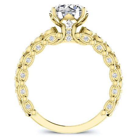 Kassia Moissanite Matching Band Only (engagement Ring Not Included) For Ring With Round Center yellowgold