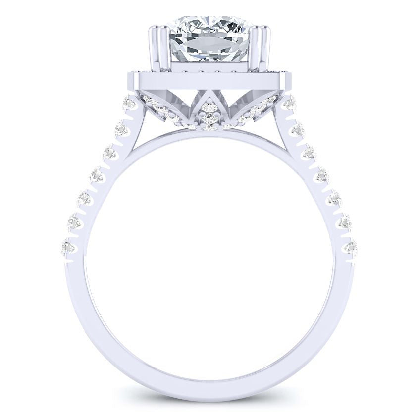Aster Diamond Matching Band Only (engagement Ring Not Included) For Ring With Cushion Center whitegold