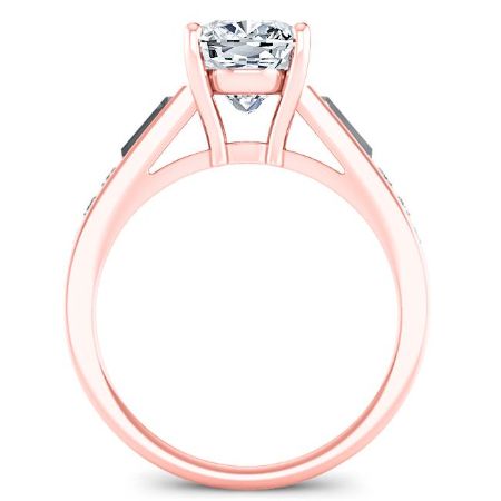 Bergamot Diamond Matching Band Only (engagement Ring Not Included) For Ring With Cushion Center rosegold